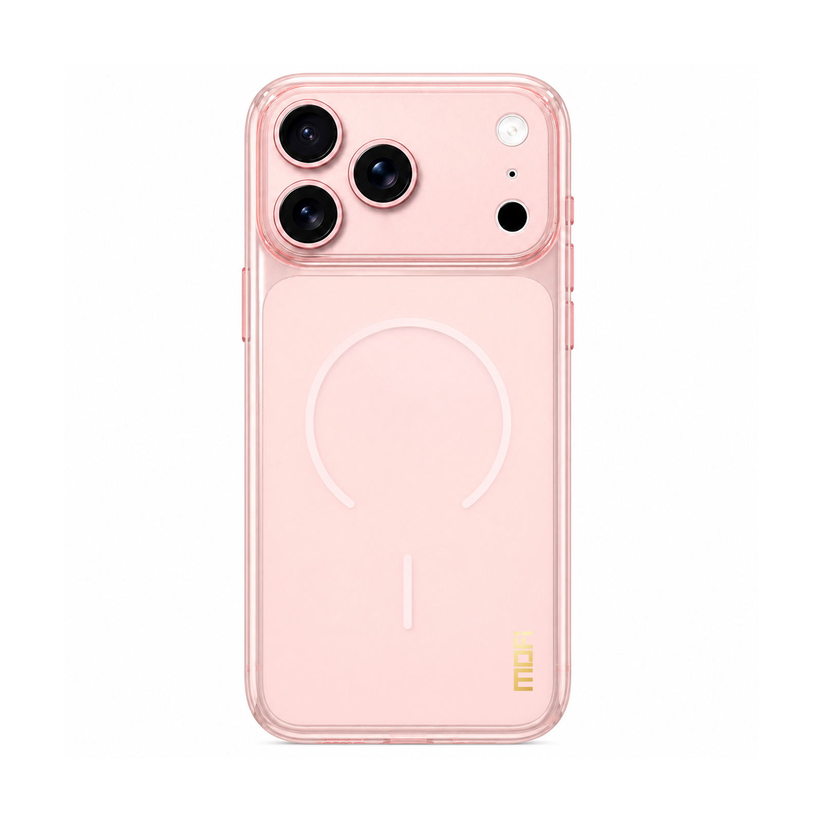 MOFI for iPhone 18 Pro Max Simple Series Matte Translucent TPU Full-Cover Phone Case with Mirror Film - Pink