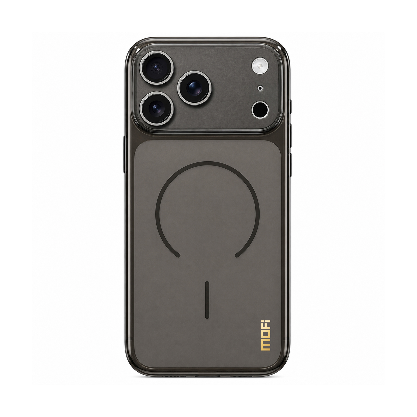 MOFI for iPhone 18 Pro Simple Series Matte Translucent TPU Full-Cover Phone Case with Mirror Film - Black