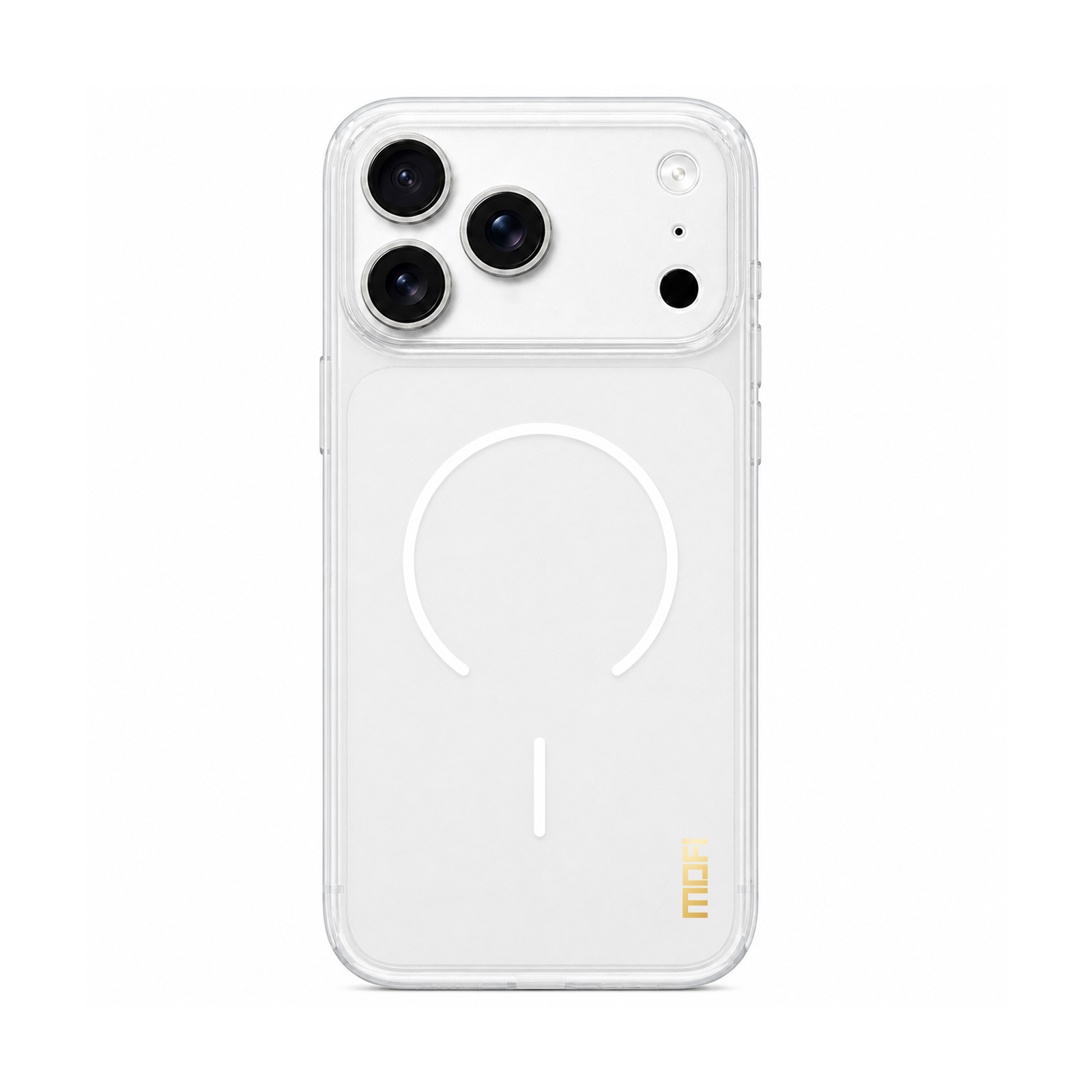 MOFI for iPhone 18 Pro Simple Series Matte Translucent TPU Full-Cover Phone Case with Mirror Film - White