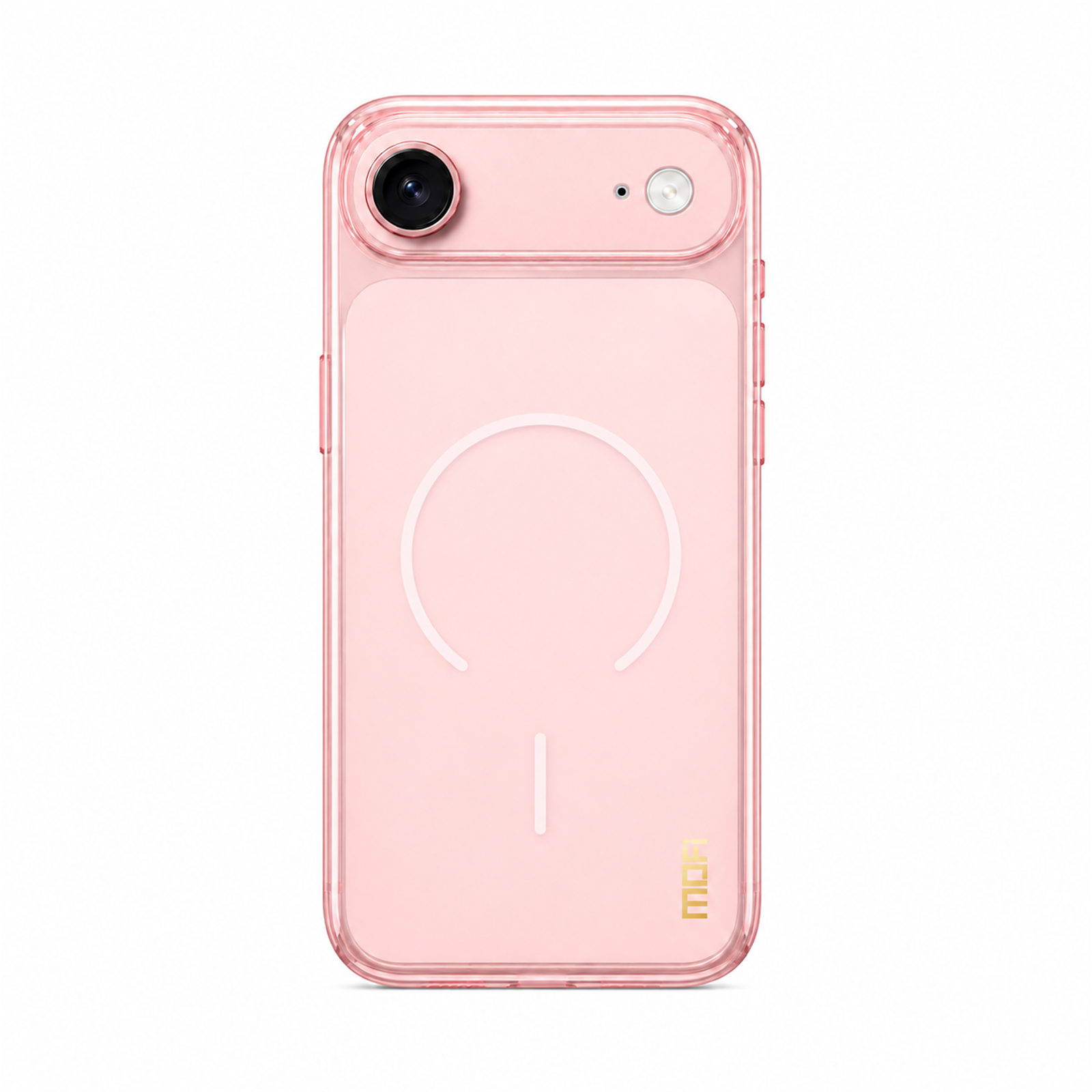 MOFI for iPhone Air Simple Series Matte Translucent TPU Full-Cover Phone Case with Mirror Film - Pink