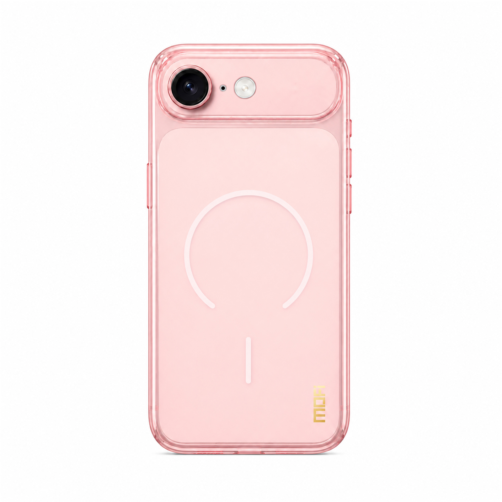 MOFI for iPhone 17e / iPhone 16e Simple Series Matte Translucent TPU Full-Cover Phone Case with Mirror Film - Pink
