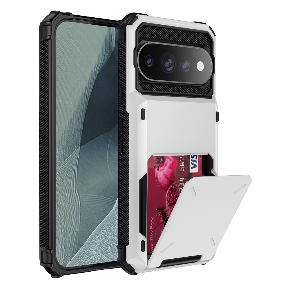 For Google Pixel 11 Pro  /  11 Case PC + TPU Dual Layer Back Phone Cover with Card Holder - White