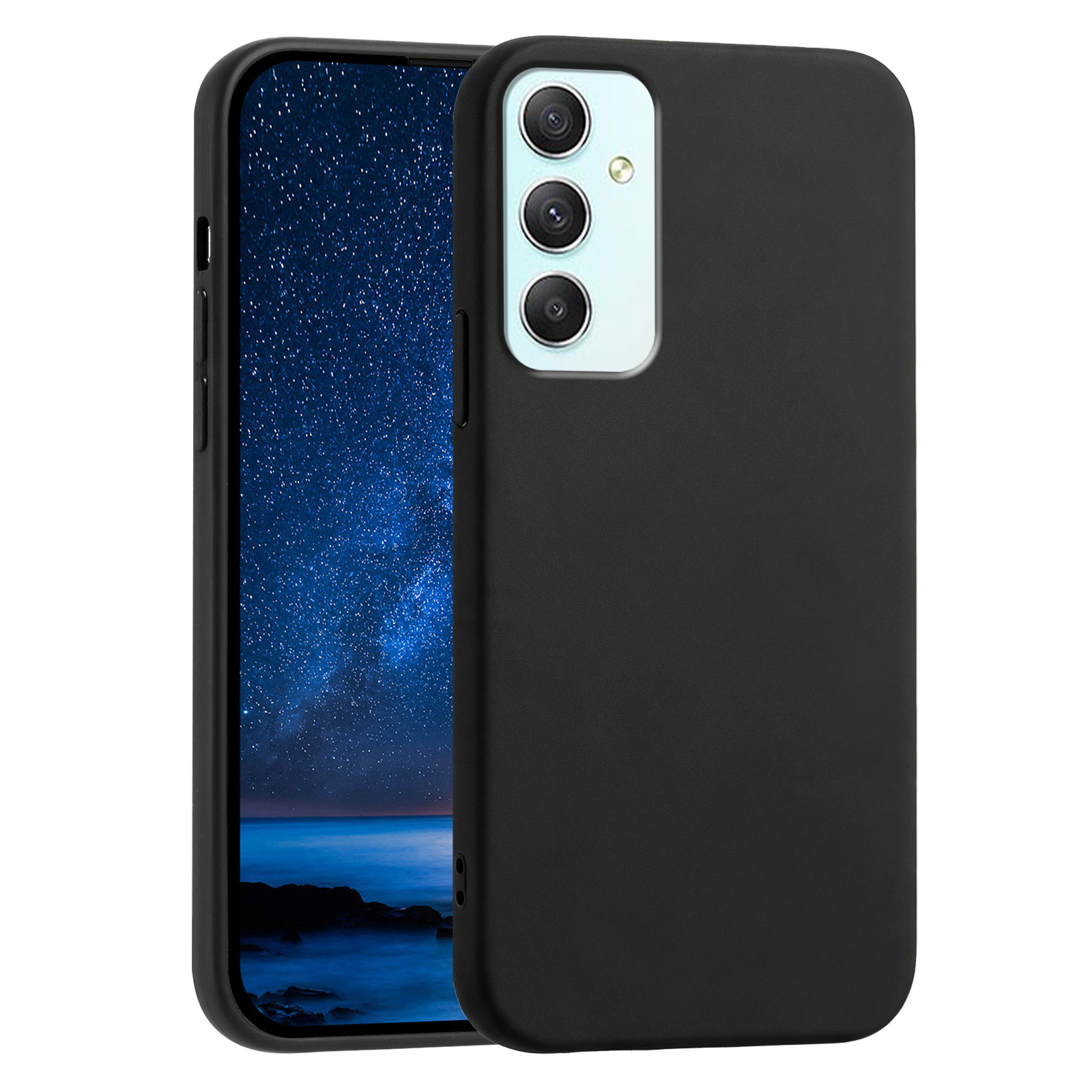 For Samsung Galaxy A35 5G Case Soft TPU Anti-Drop Non-Slip Texture Phone Cover - Black