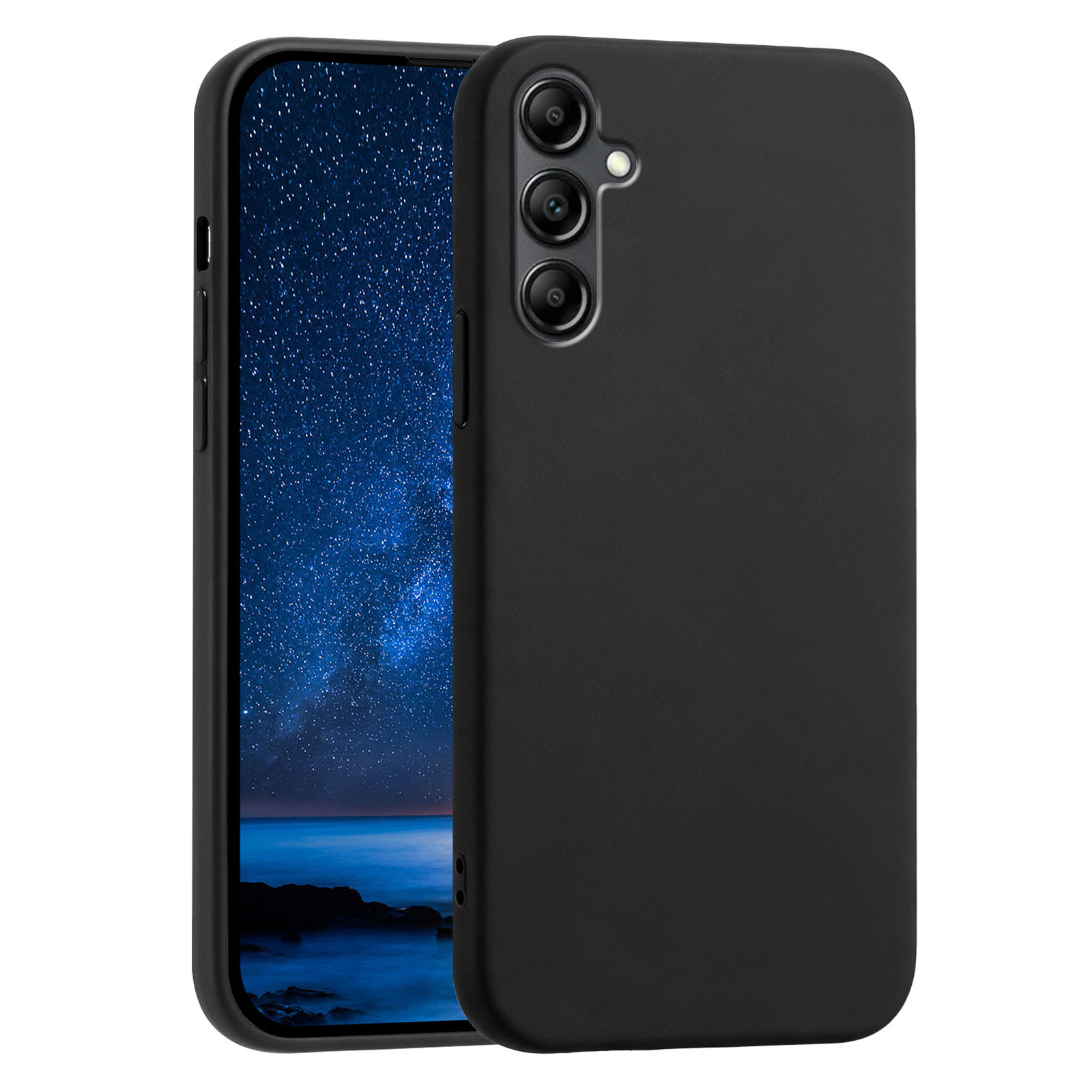 For Samsung Galaxy A15 4G / Galaxy A15 5G Case Soft TPU Anti-Drop Non-Slip Texture Phone Cover - Black