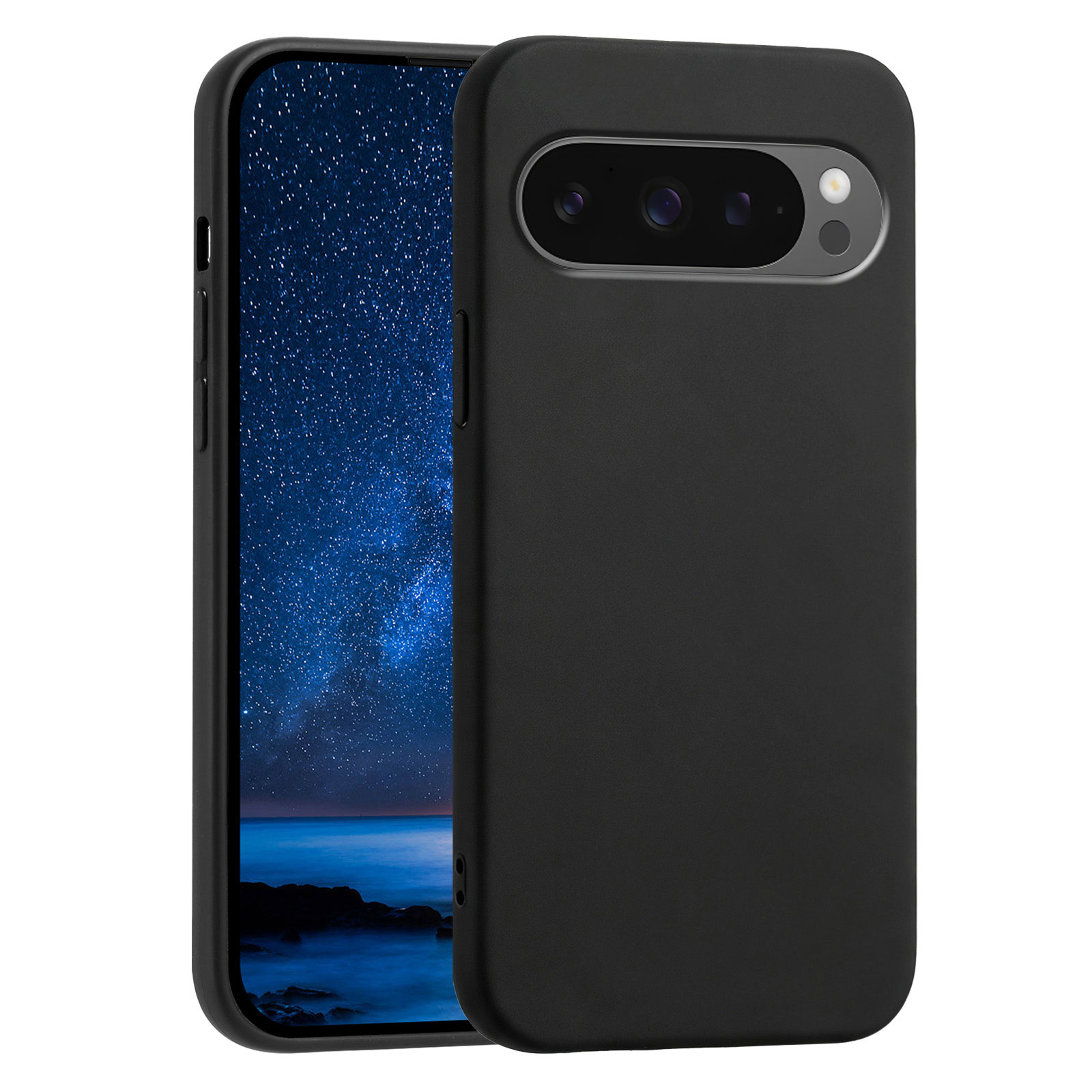 For Google Pixel 9 / Google Pixel 9 Pro / Google Pixel 10 / Google Pixel 10 Pro Case Soft TPU Anti-Drop Non-Slip Texture Phone Cover - Black