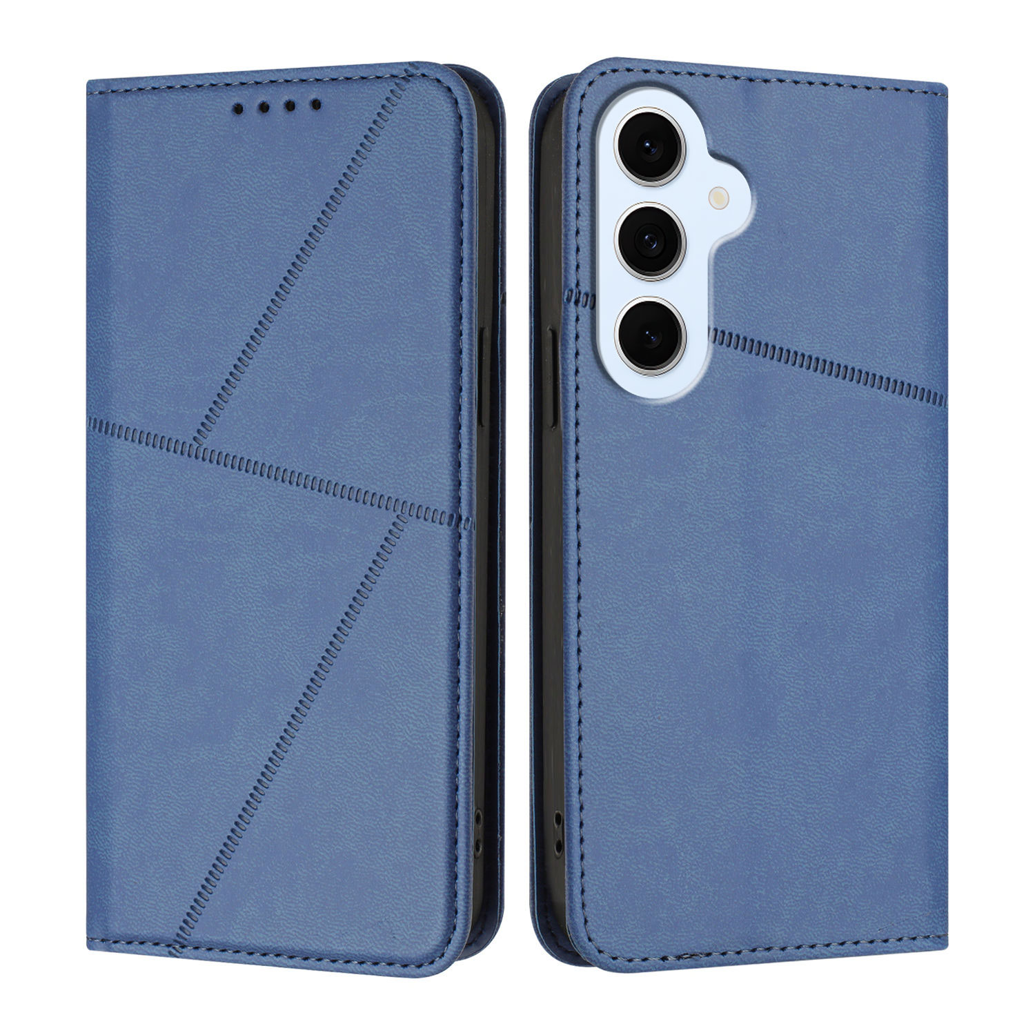 For Samsung Galaxy S25 FE / Galaxy S26 FE Wallet Case Magnetic Closure Leather Flip Phone Cover with Stand - Royal Blue