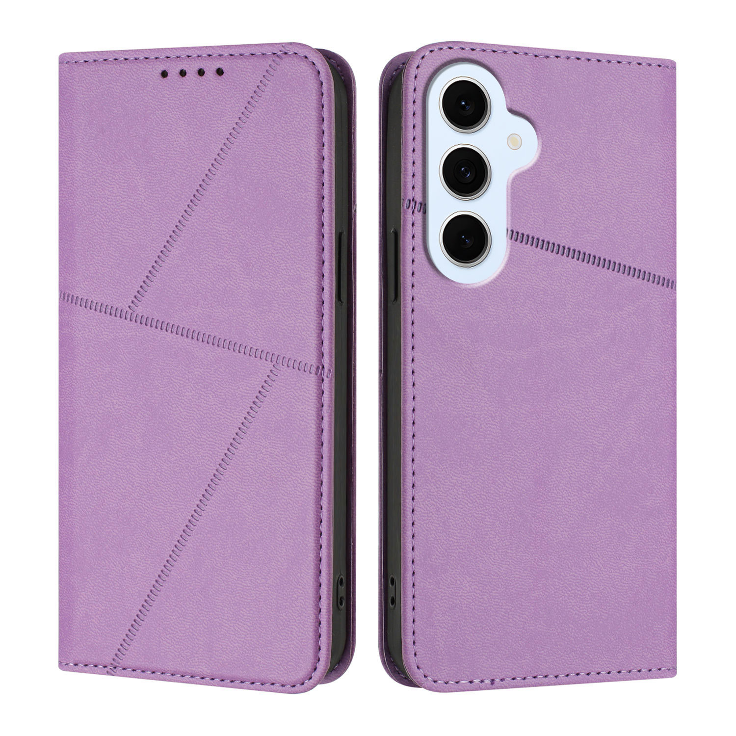 For Samsung Galaxy S25 FE / Galaxy S26 FE Wallet Case Magnetic Closure Leather Flip Phone Cover with Stand - Purple