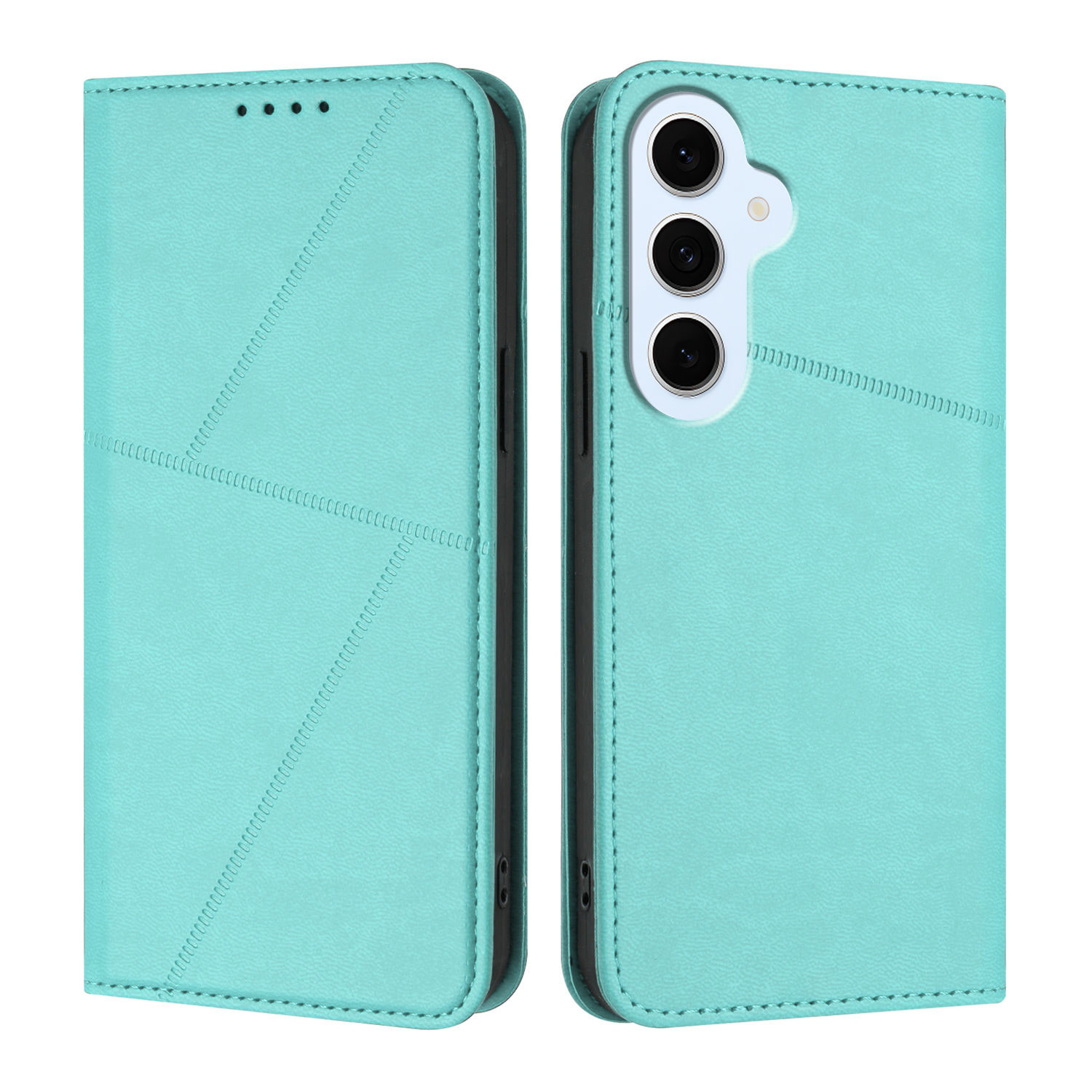 For Samsung Galaxy S25 FE / Galaxy S26 FE Wallet Case Magnetic Closure Leather Flip Phone Cover with Stand - Light Blue