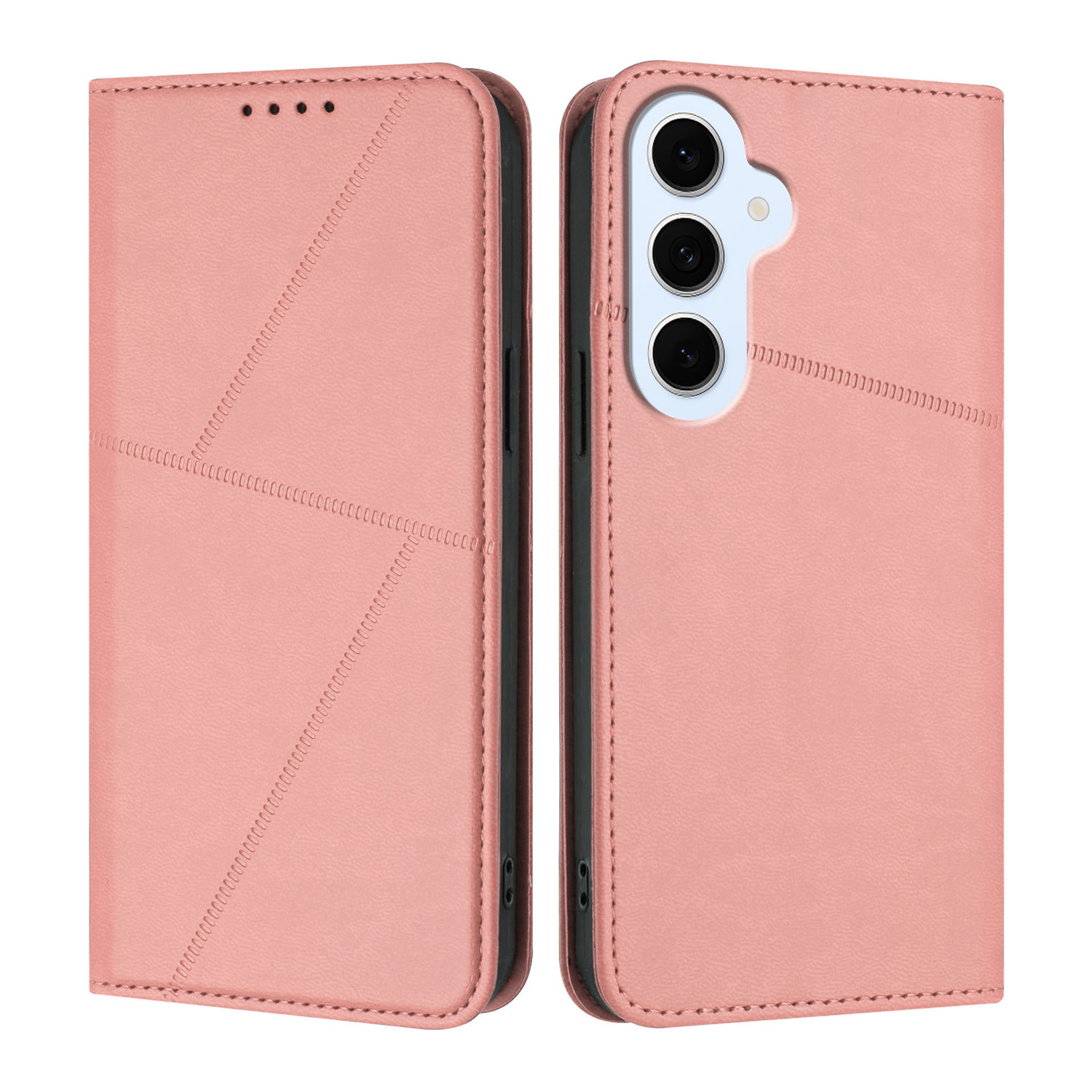 For Samsung Galaxy S25 FE / Galaxy S26 FE Wallet Case Magnetic Closure Leather Flip Phone Cover with Stand - Pink