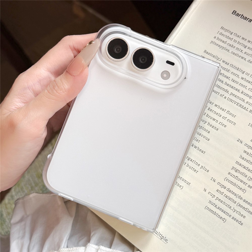 For iPhone Duo Case Shockproof PC Protective Foldable Phone Cover - Matte Transparent
