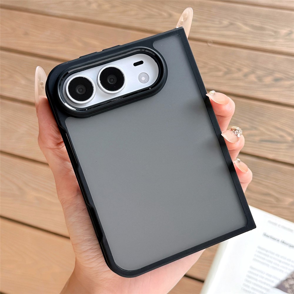 For iPhone Duo Case Anti-Scratch PC Minimalist Folding Phone Cover - Matte Black