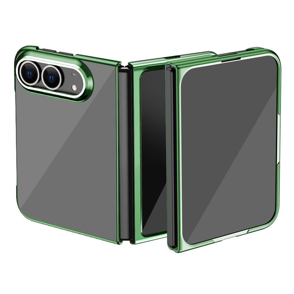 For iPhone Duo Case Clear PC Electroplating Hard Phone Cover - Green