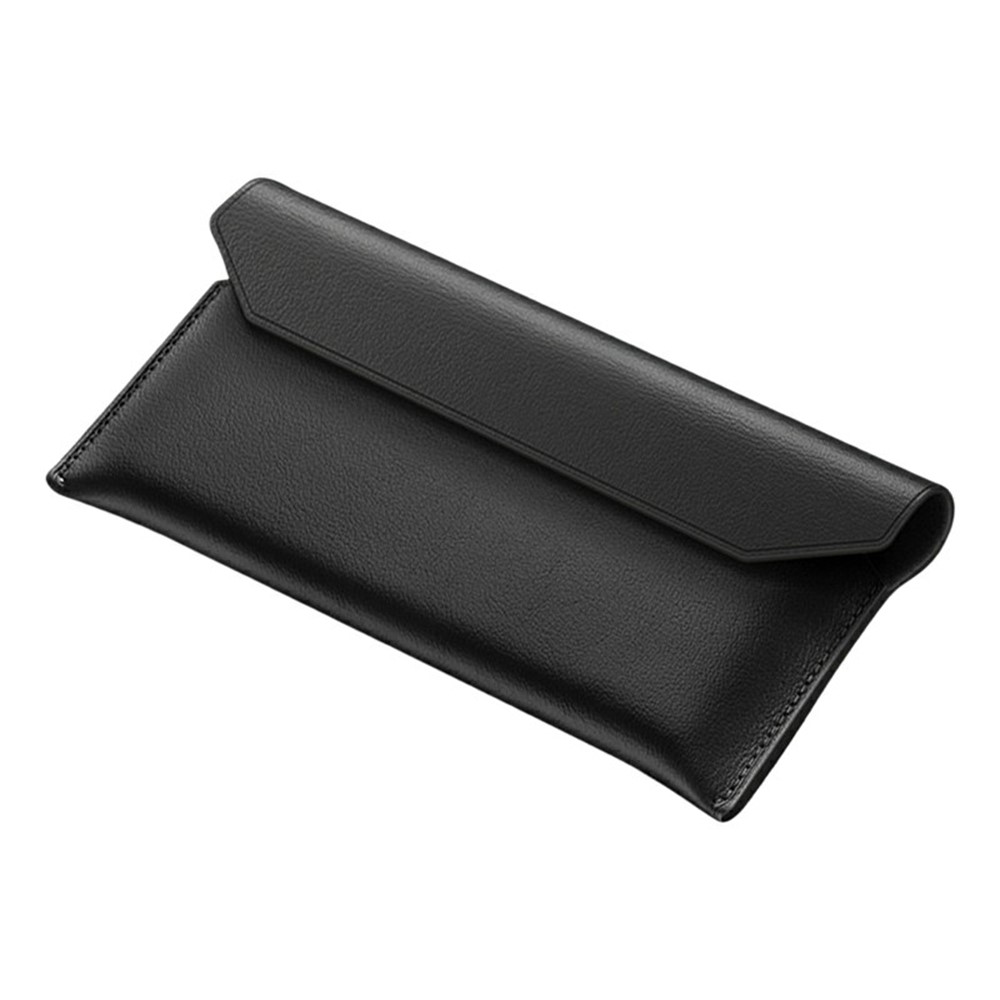 Envelope Style Case for Google Pixel 11 Pro Fold  /  10 Pro Fold  /  9 Pro Fold 5G Magnetic Closure Genuine Cow Leather Anti Drop Phone Cover - Black
