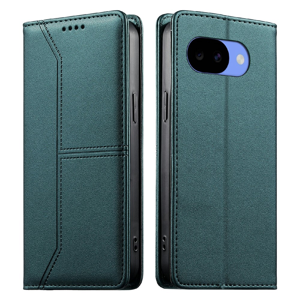 For Google Pixel 11a Wallet Stand Case Line Splicing TPU PU Leather Phone Cover - Green