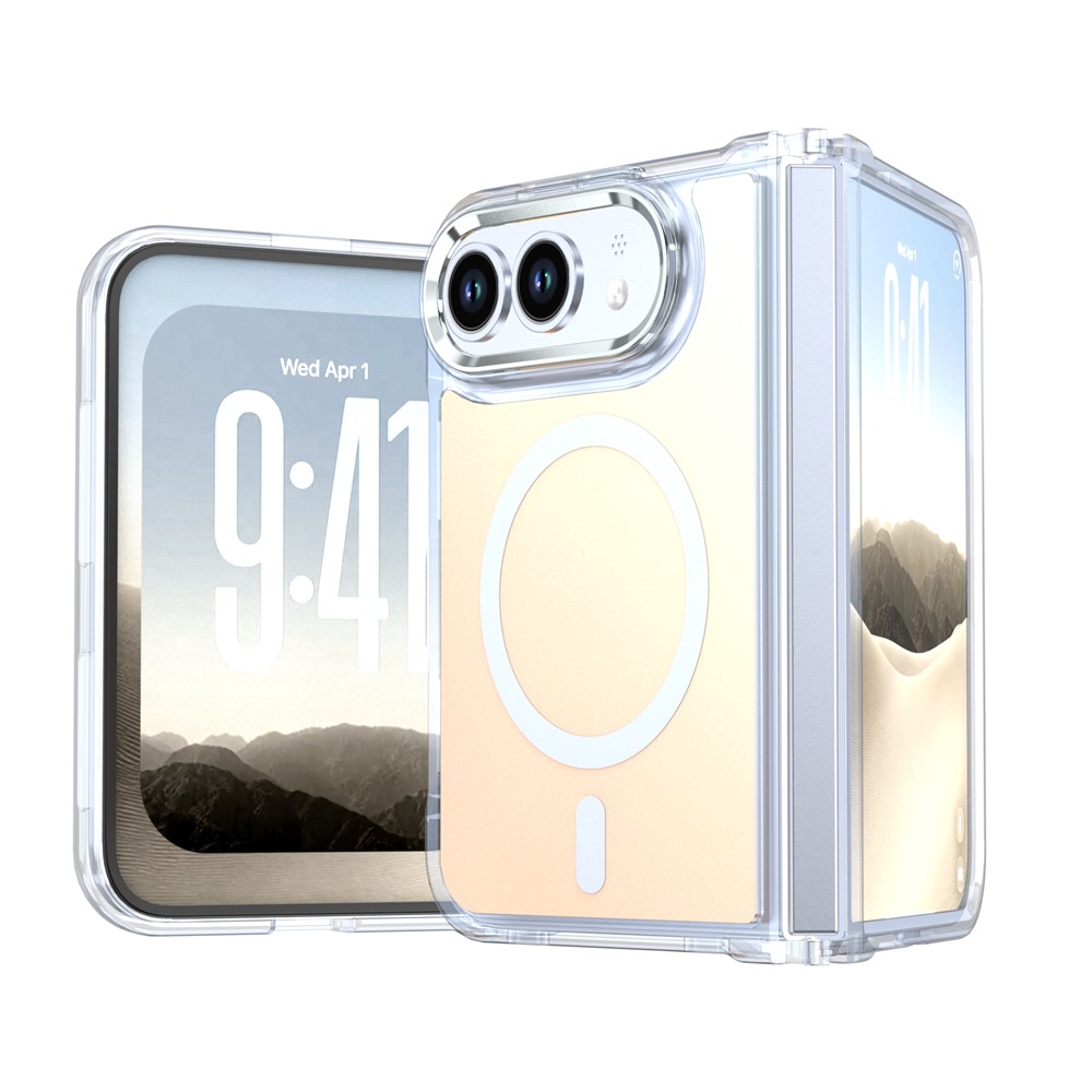 For iPhone Duo Magnetic Case Cute Fluorescent Design TPU Phone Back Cover - White