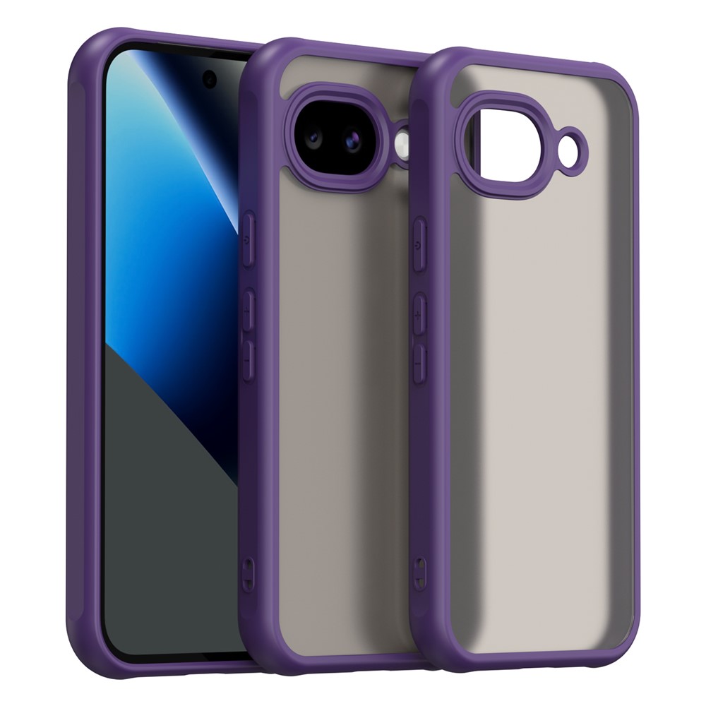 For Google Pixel 11a Case Frosted Translucent PC + TPU Phone Back Cover - Purple