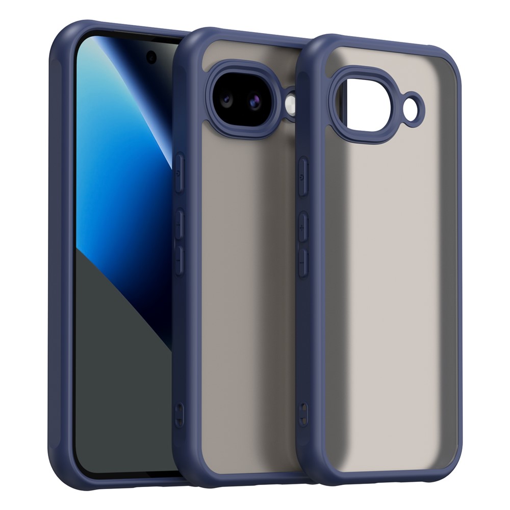 For Google Pixel 11a Case Frosted Translucent PC + TPU Phone Back Cover - Blue