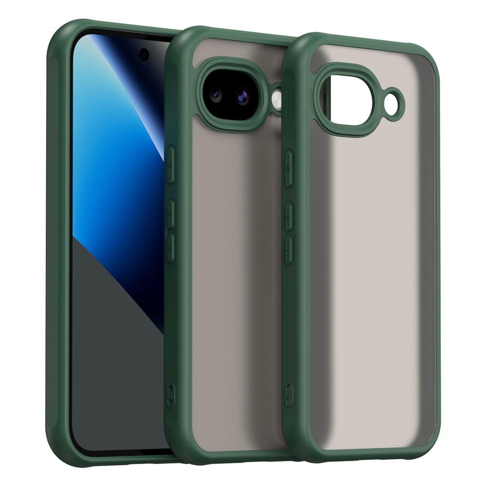 For Google Pixel 11a Case Frosted Translucent PC + TPU Phone Back Cover - Green