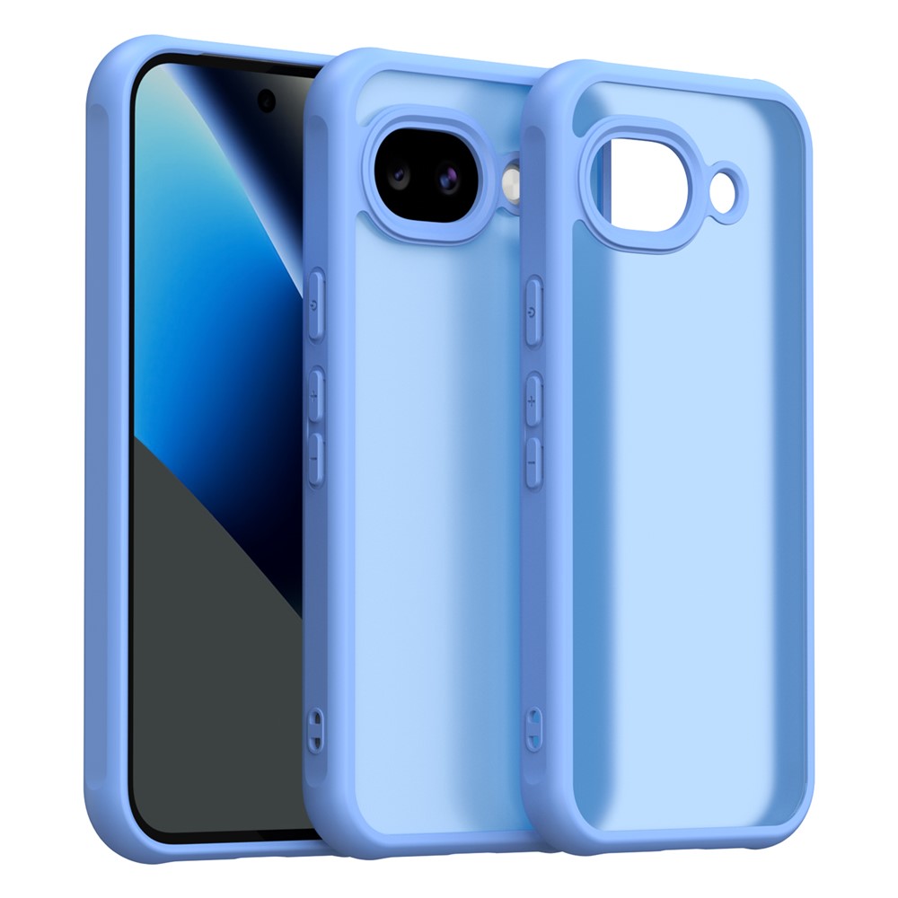 For Google Pixel 11a Case Frosted Translucent PC + TPU Phone Back Cover - Baby Blue