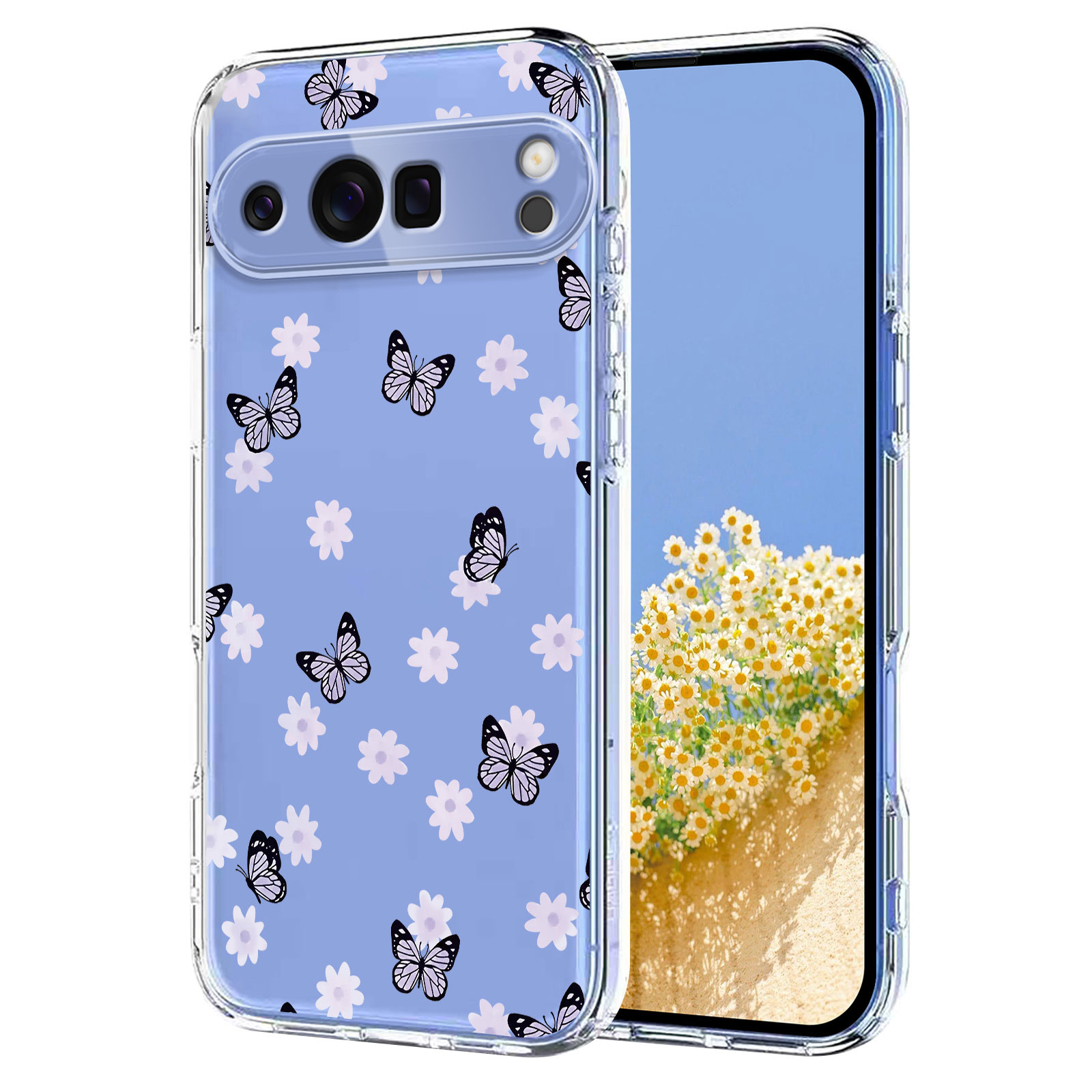 For Google Pixel 9 Pro XL / Google Pixel 10 Pro XL Case Butterfly Floral Pattern Printing TPU Phone Back Cover - Butterflies