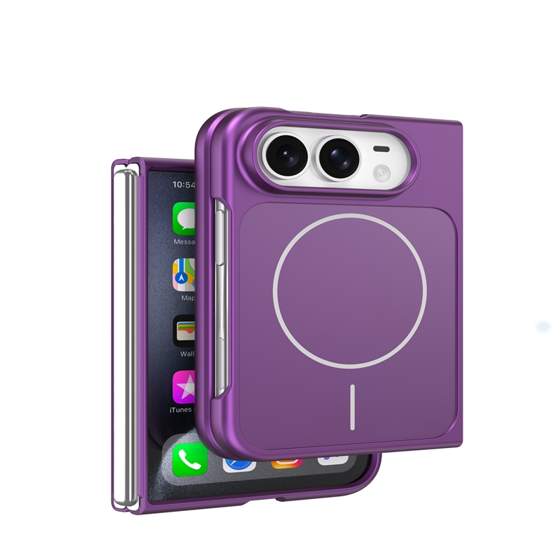 For iPhone Duo Magnetic Case AG Matte Glass Shockproof Phone Cover - Cherry Red