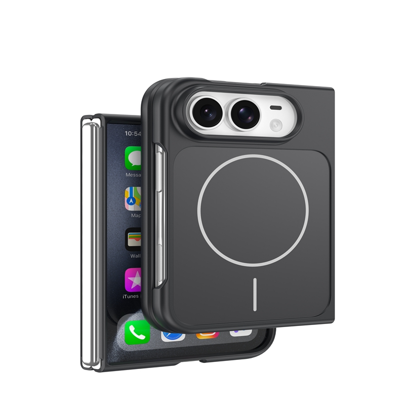 For iPhone Duo Magnetic Case AG Matte Glass Shockproof Phone Cover - Titanium Black
