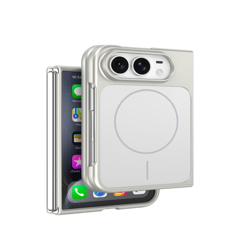 For iPhone Duo Magnetic Case AG Matte Glass Shockproof Phone Cover - Titanium Gold