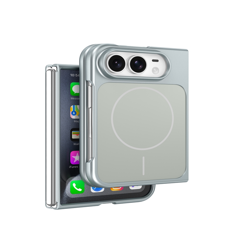 For iPhone Duo Magnetic Case AG Matte Glass Shockproof Phone Cover - Titanium Grey