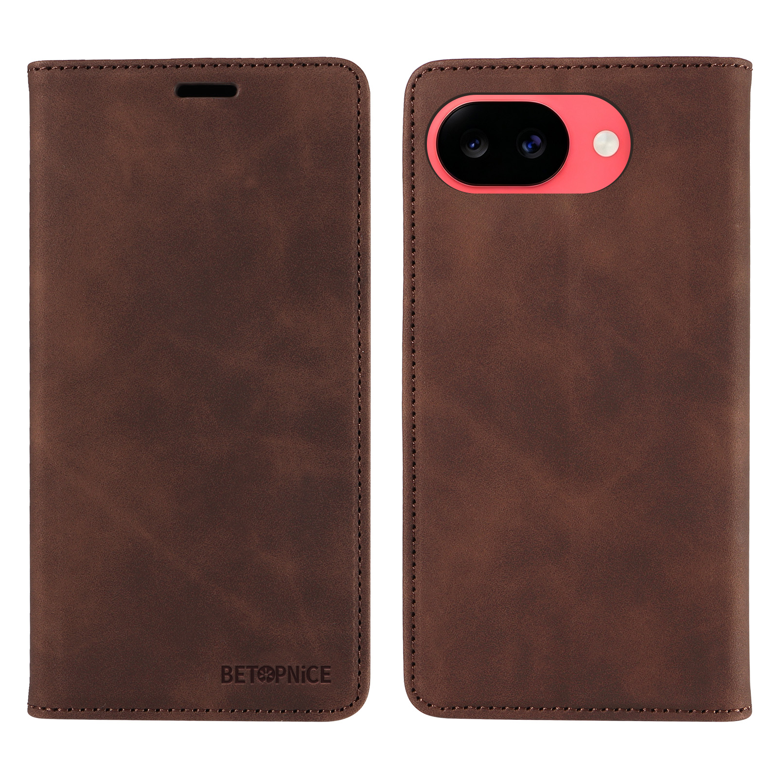 BETOPNICE for Google Pixel 11a Case  Magnetic Closure RFID Blocking Wallet Stand Leather Phone Cover - Brown