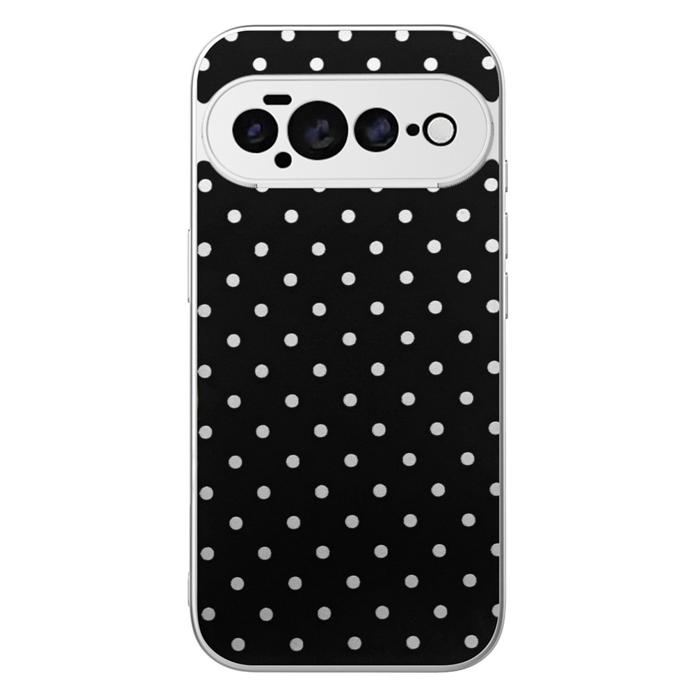 For Google Pixel 11 Case Dot Pattern PU Leather PC TPU Shockproof Phone Back Cover - Black