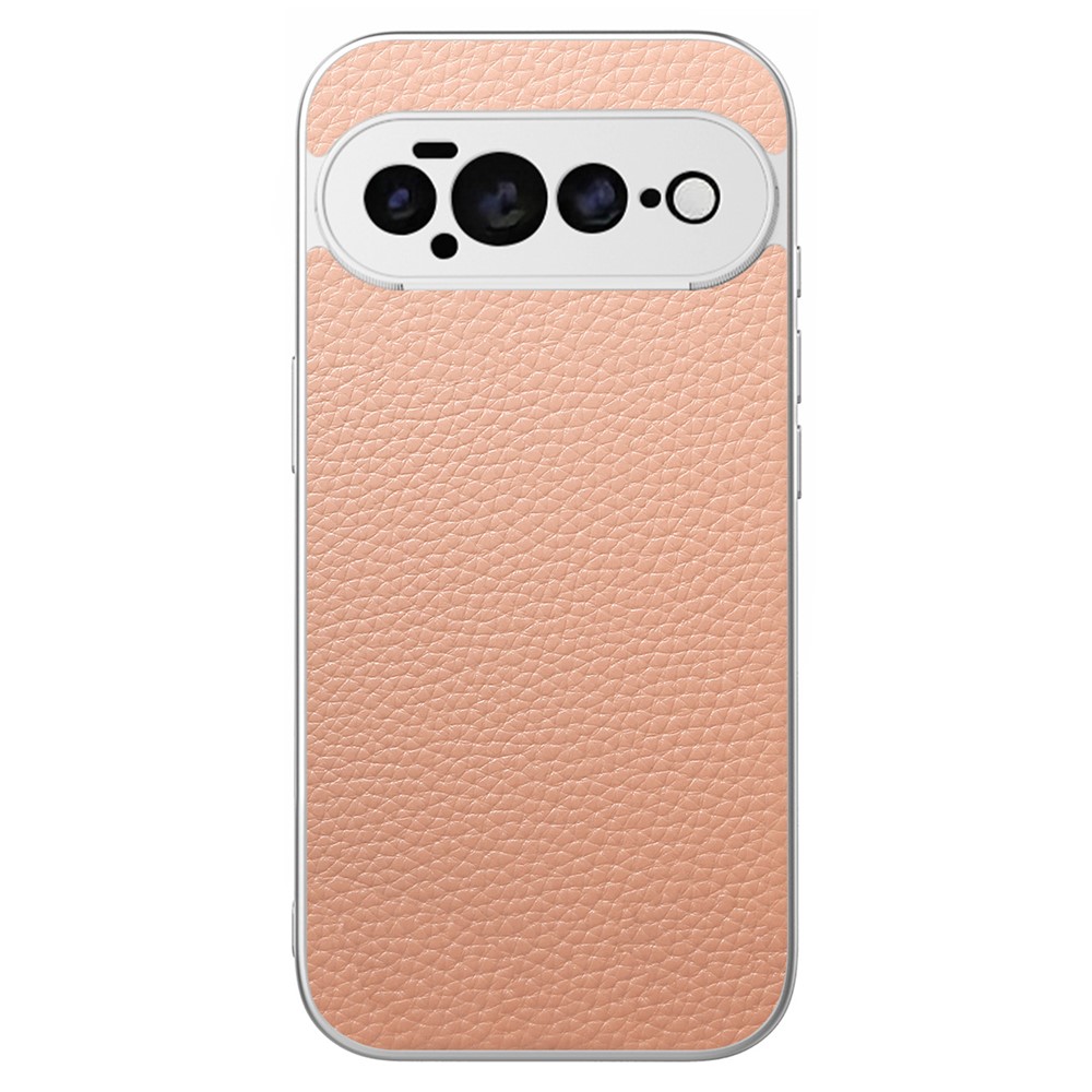 For Google Pixel 11 Pro Case Litchi Texture PU Leather Coated PC + TPU Shockproof Phone Back Cover - Pink