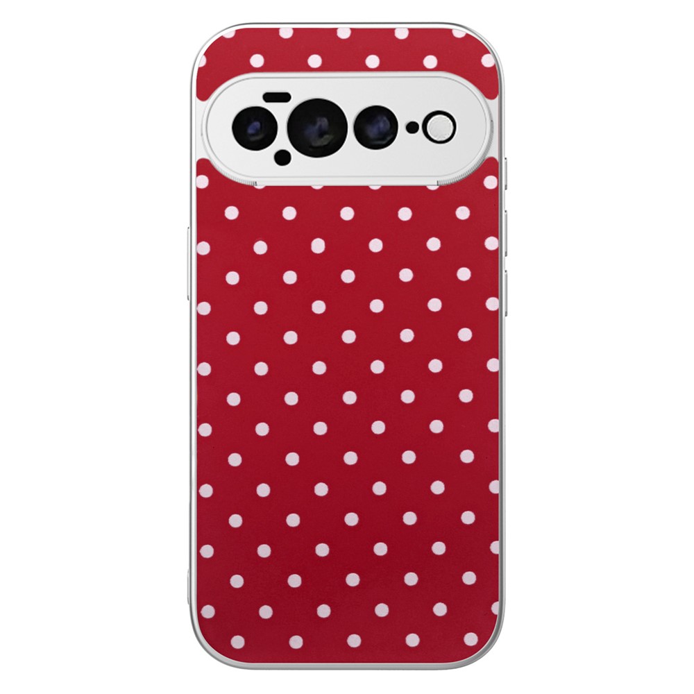 For Google Pixel 11 Pro Case Dot Pattern PU Leather PC TPU Shockproof Phone Back Cover - Red