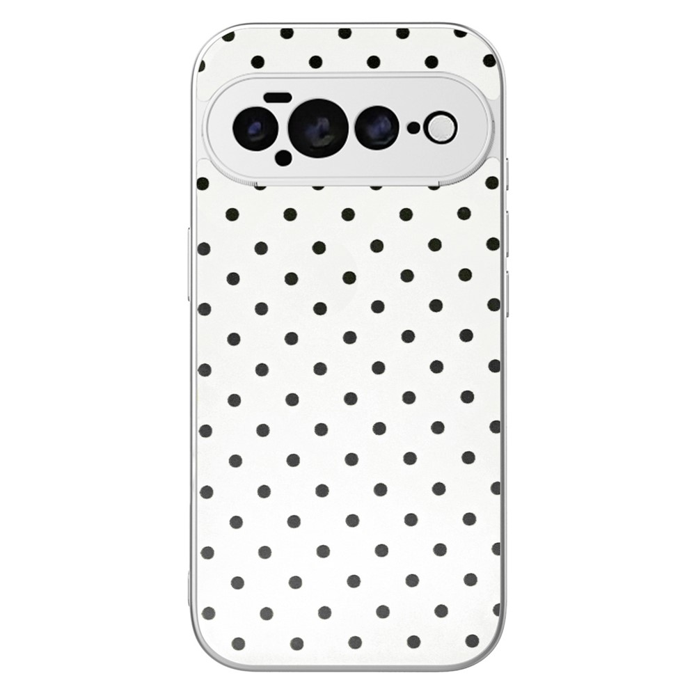 For Google Pixel 11 Pro Case Dot Pattern PU Leather PC TPU Shockproof Phone Back Cover - White