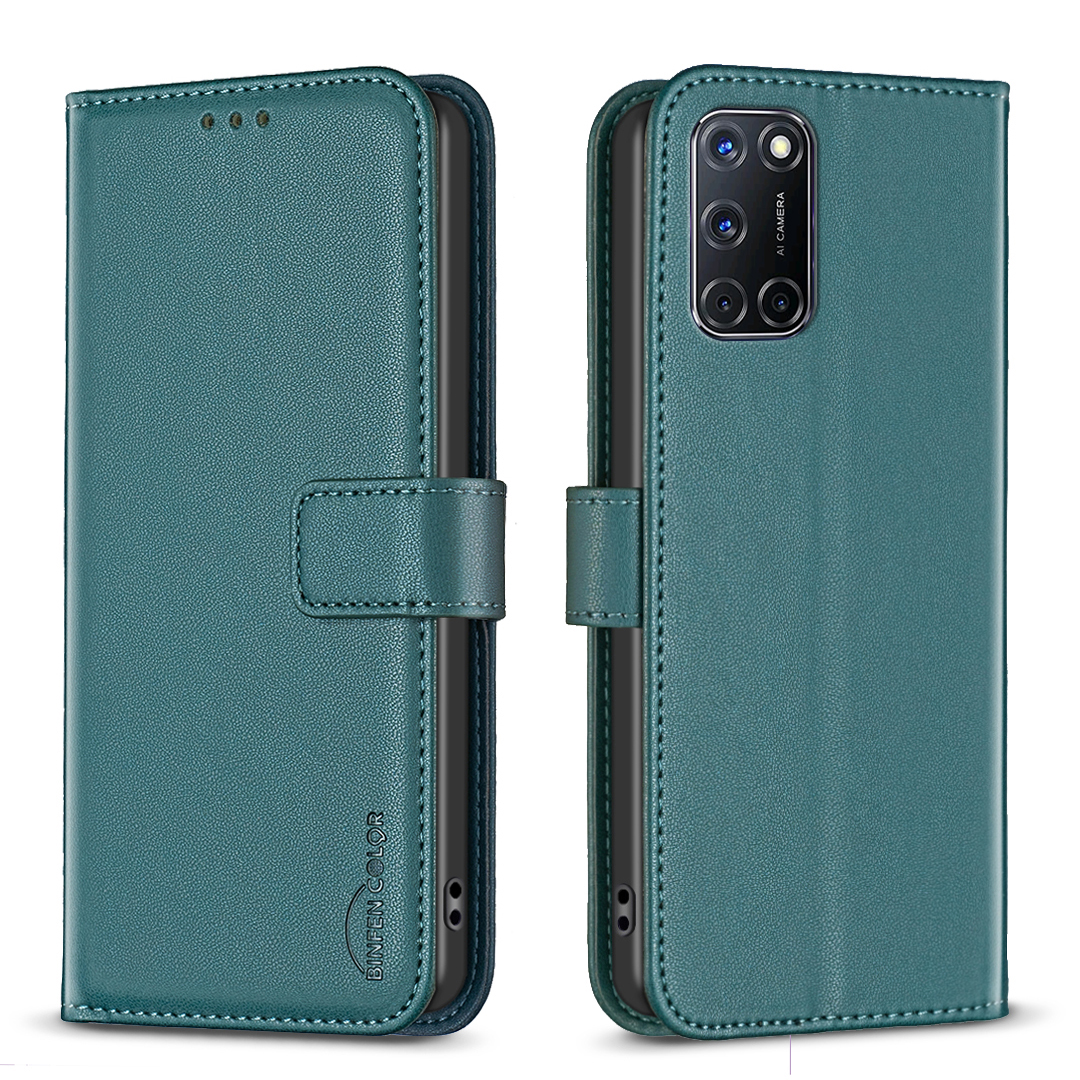 BINFEN COLOR for Samsung Galaxy A52 5G / Galaxy A52s 5G / Galaxy A52 4G BF17 Phone Case Wallet Folio Flip Leather Cover - Green