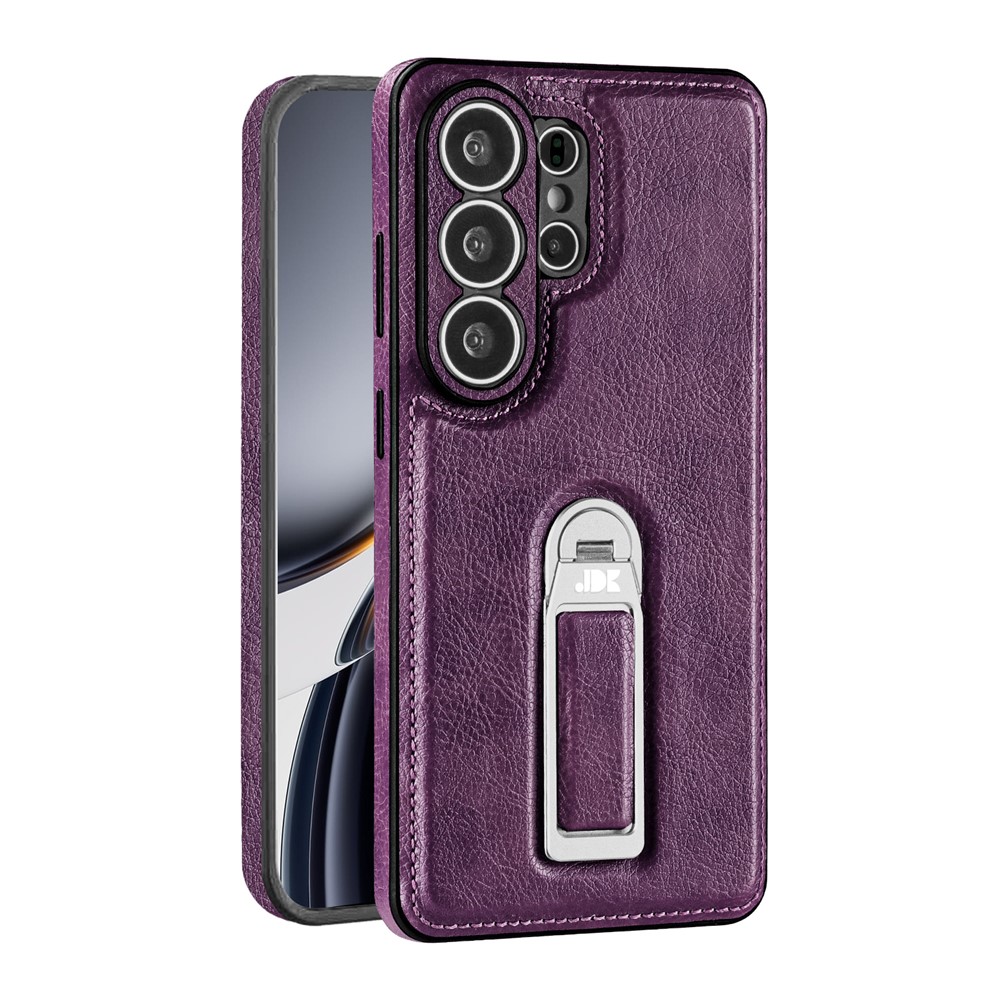JINDUKA J38 for Samsung Galaxy S25 Ultra Case Kickstand PU Leather + PC + TPU Phone Cover - Purple