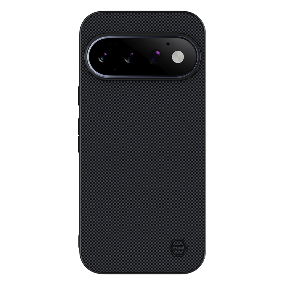 ABEEL For Google Pixel 11 Pro Light Armor Magnetic Case Lyocell Fiber Leather + PC + TPU Anti Drop Phone Back Cover - Small Square Grid