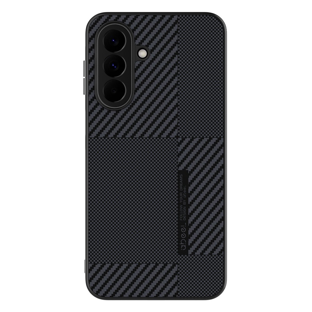 ABEEL For Samsung Galaxy A27 5G Light Armor Magnetic Case Lyocell Fiber Leather + PC + TPU Anti Drop Phone Back Cover - Square Grid Fiber