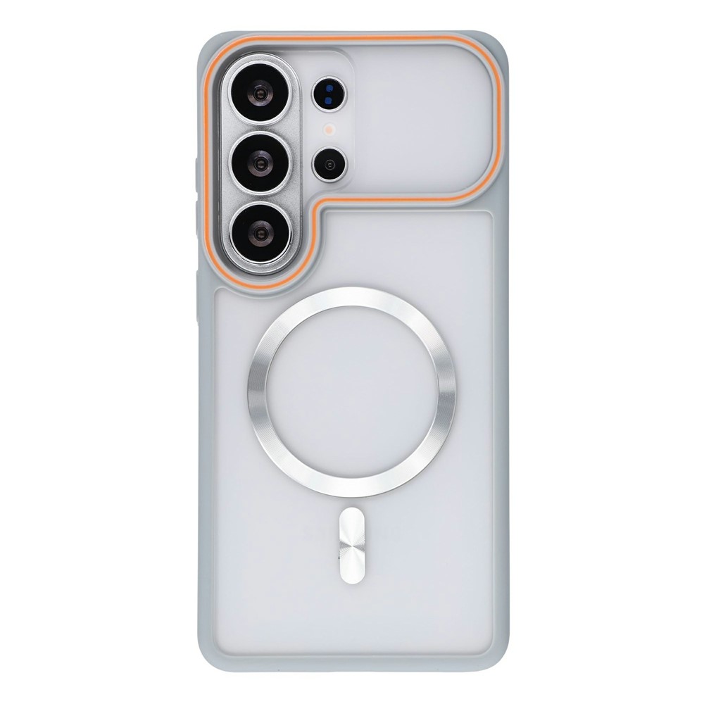 For Samsung Galaxy S25 Ultra Magnetic Case Frosted PC Back Protective Phone Cover - Grey
