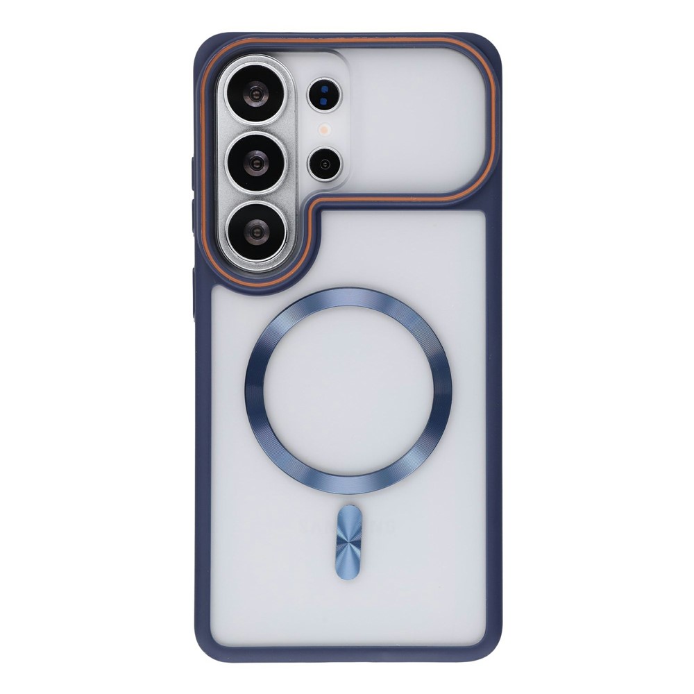 For Samsung Galaxy S25 Ultra Magnetic Case Frosted PC Back Protective Phone Cover - Blue