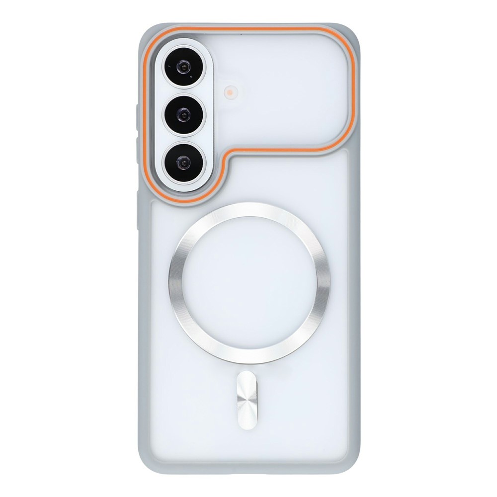 For Samsung Galaxy S24 FE Magnetic Case Frosted PC Back Protective Phone Cover - Grey