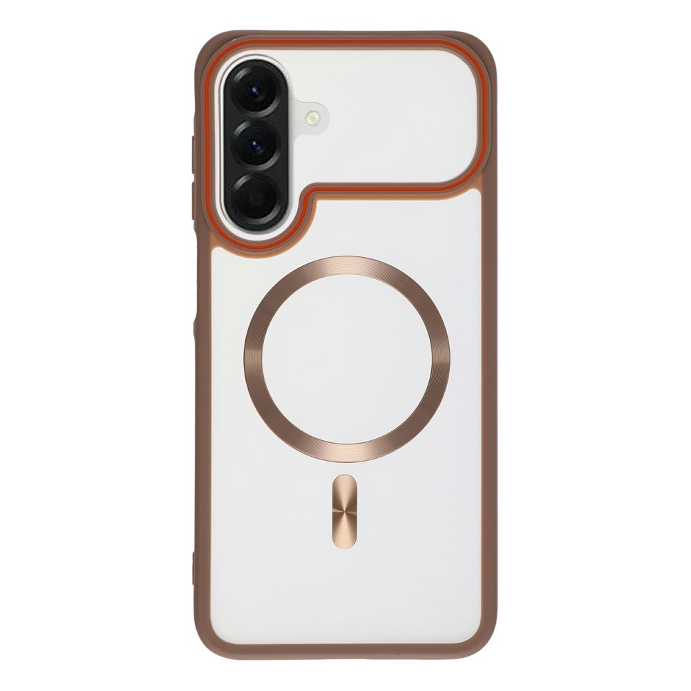 For Samsung Galaxy A16 4G / 5G Magnetic Case Frosted PC Back Protective Phone Cover - Brown