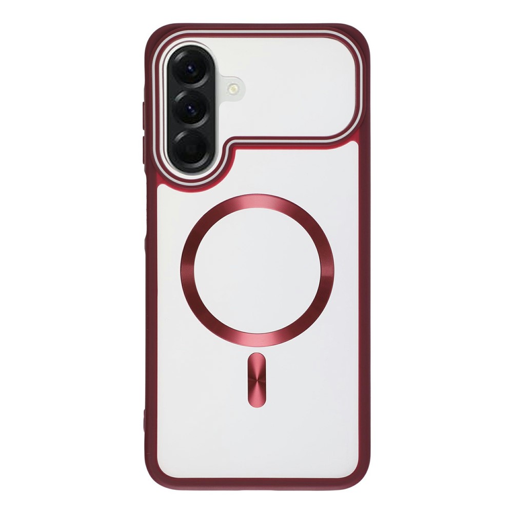 For Samsung Galaxy A26 5G / A17 4G / A17 5G / A18 4G / A18 5G Magnetic Case Frosted PC Back Protective Phone Cover - Wine Red