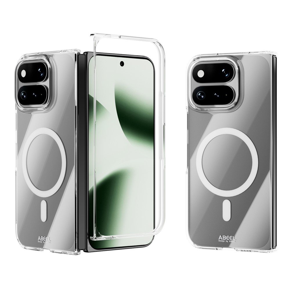 ABEEL For Google Pixel 11 Pro Fold Magnetic Case Clear PC Anti Scratch Phone Cover - Transparent