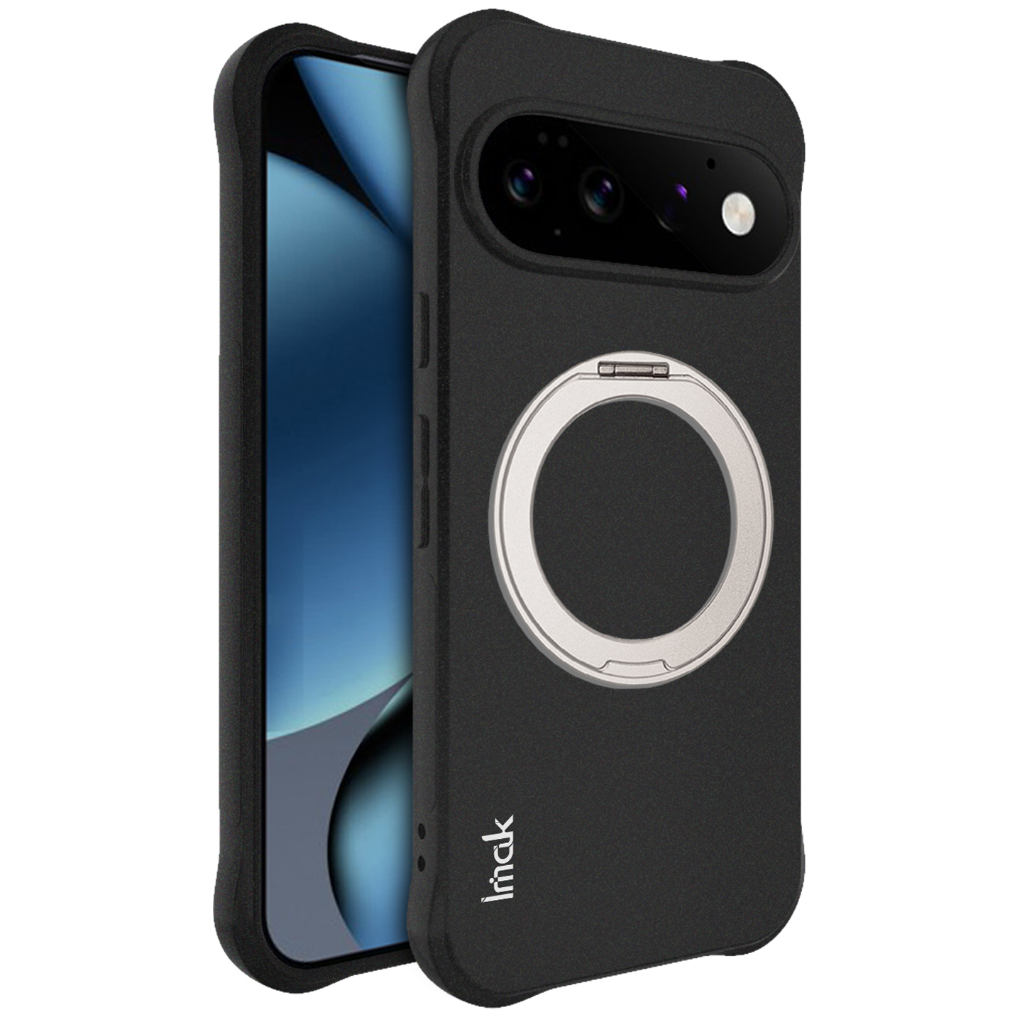 IMAK for Google Pixel 11 Pro Case Magnetic Rotating Kickstand TPU Corner Airbags Protection Phone Cover - Silver