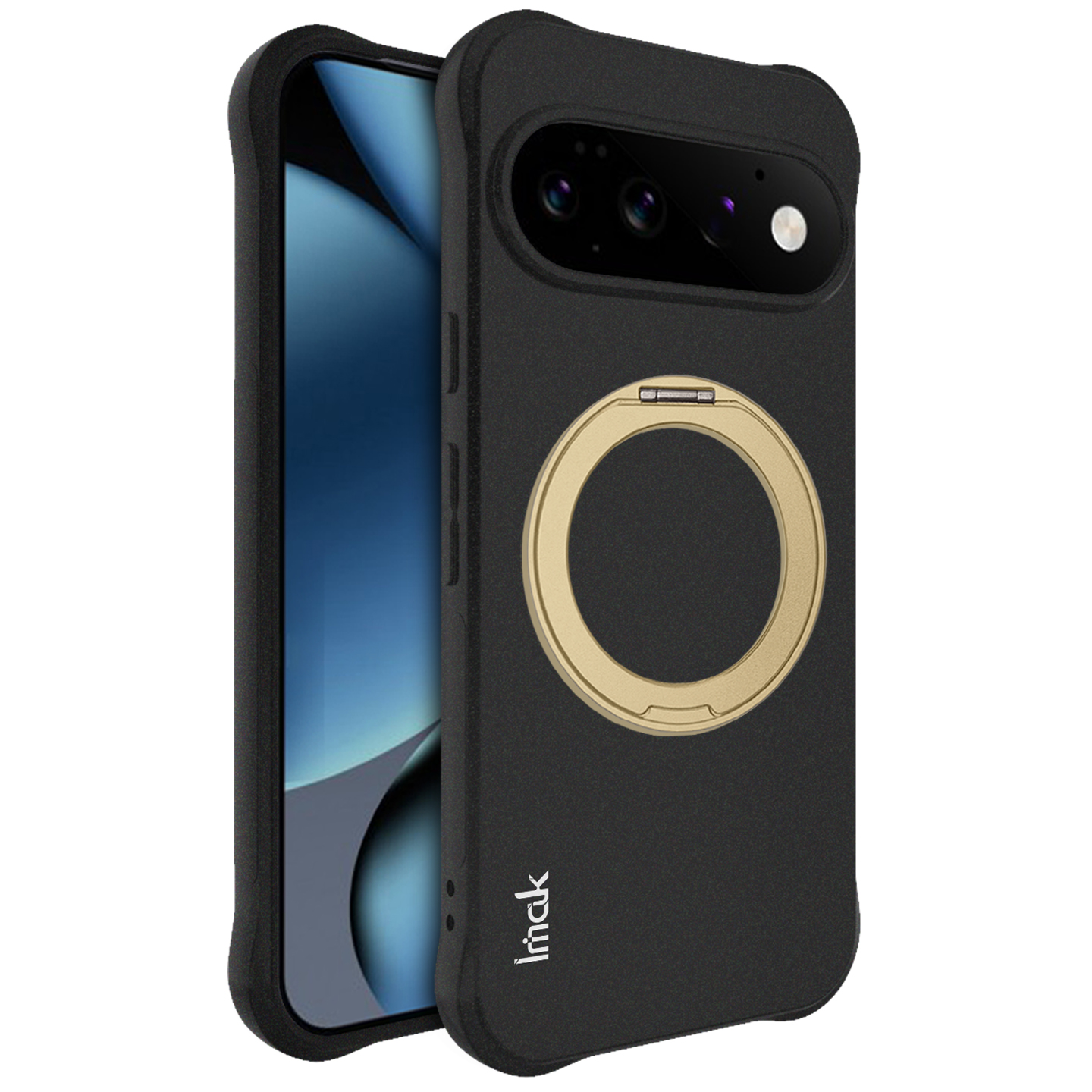 IMAK for Google Pixel 11 Pro XL Case Magnetic Rotating Kickstand TPU Corner Airbags Protection Phone Cover - Gold