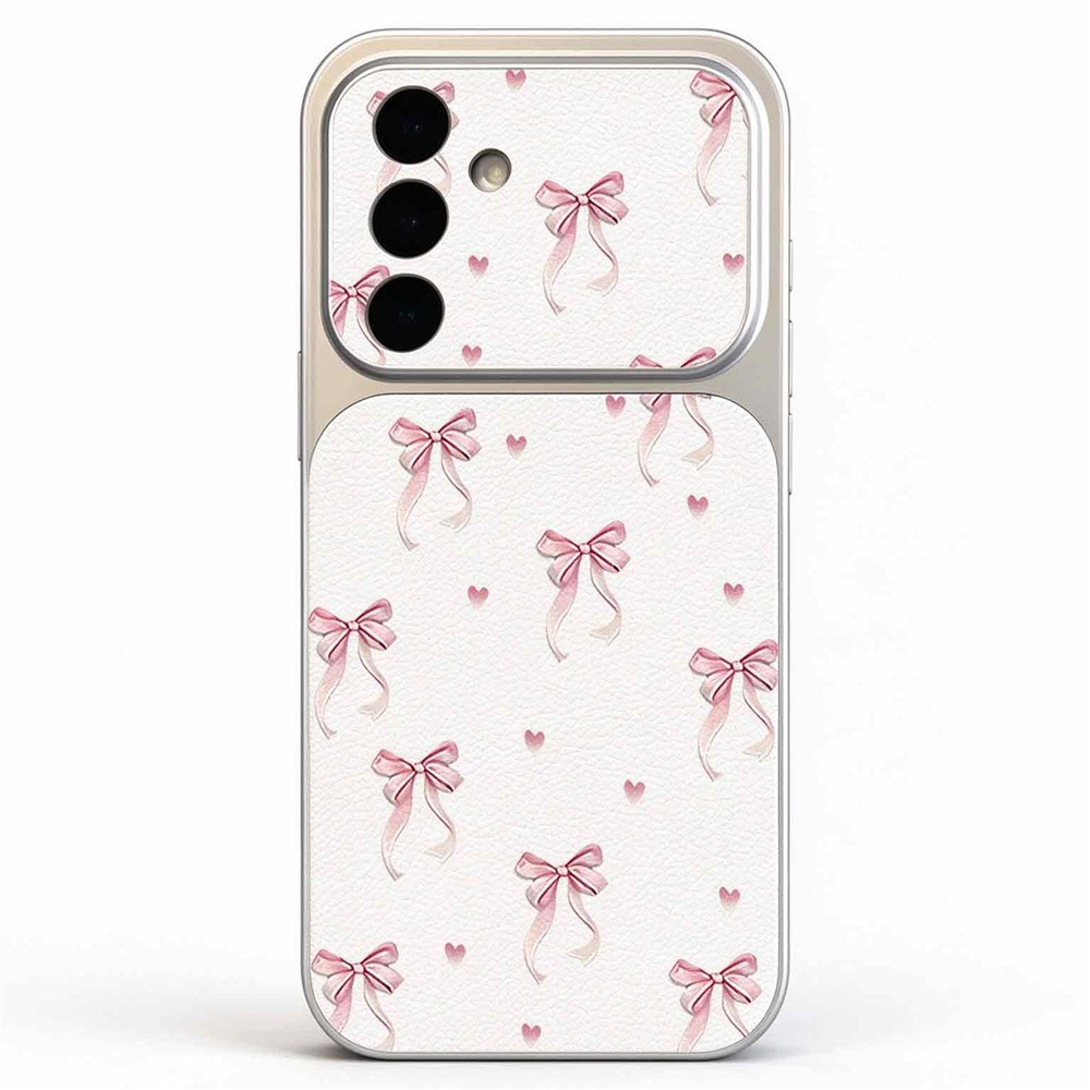 For Samsung Galaxy S25 Phone Case Bow Pattern PU Leather Litchi Texture Back Cover with Precise Camera Cutouts - A726