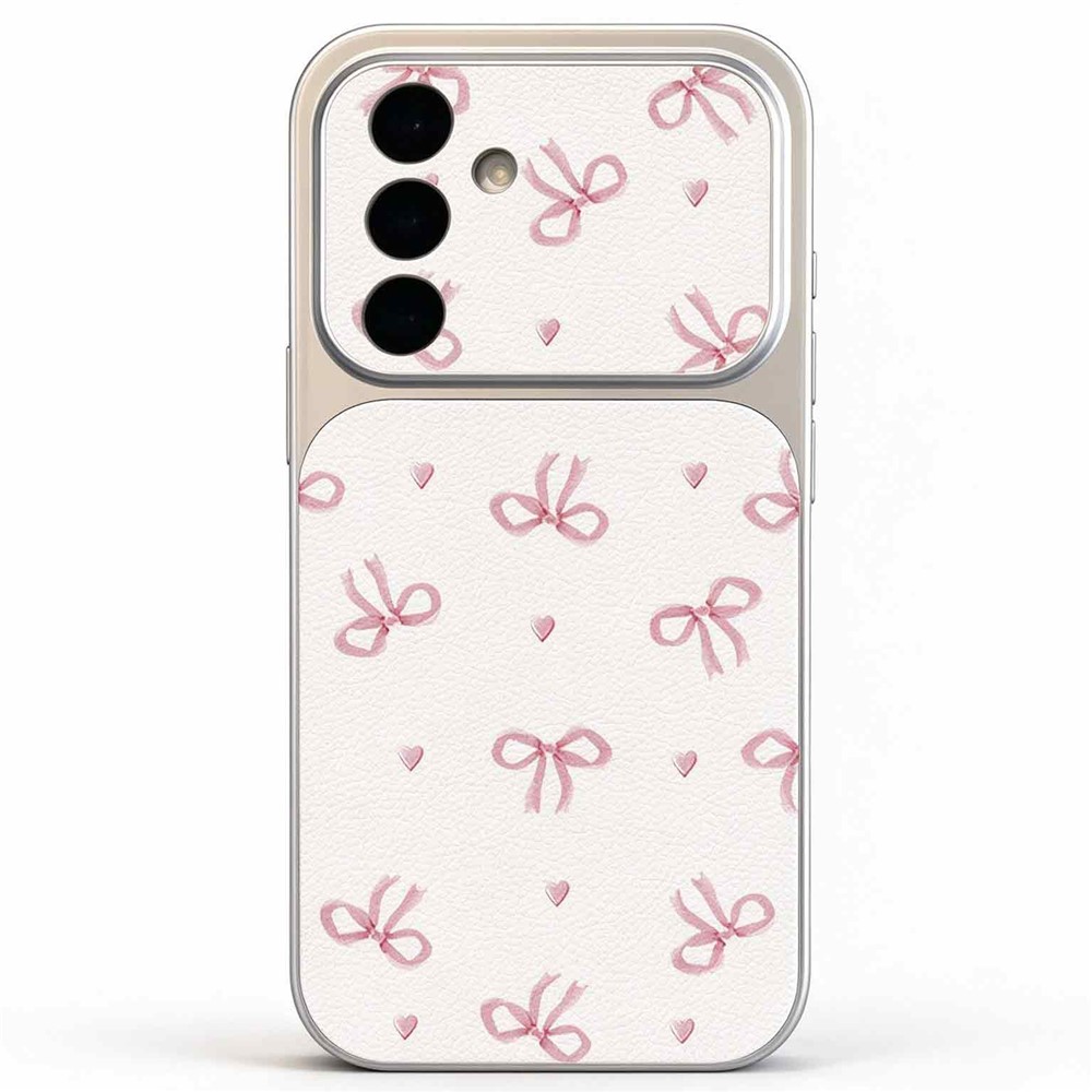 For Samsung Galaxy S25 Phone Case Bow Pattern PU Leather Litchi Texture Back Cover with Precise Camera Cutouts - A729