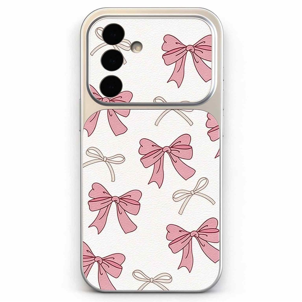 For Samsung Galaxy S25+ Phone Case Bow Pattern PU Leather Litchi Texture Back Cover with Precise Camera Cutouts - A847