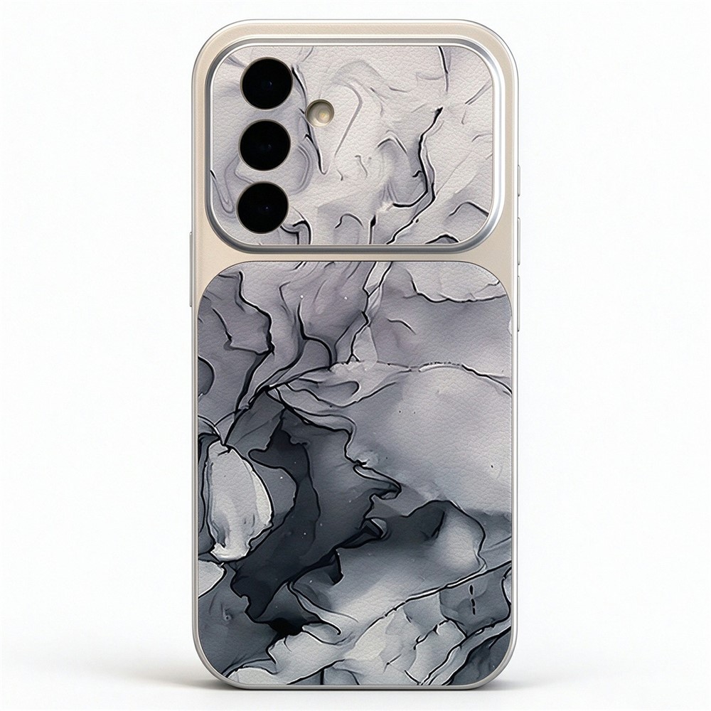 For Samsung Galaxy A26 5G Case Marble Pattern Litchi Texture PU+TPU+PC Back Cover - A408