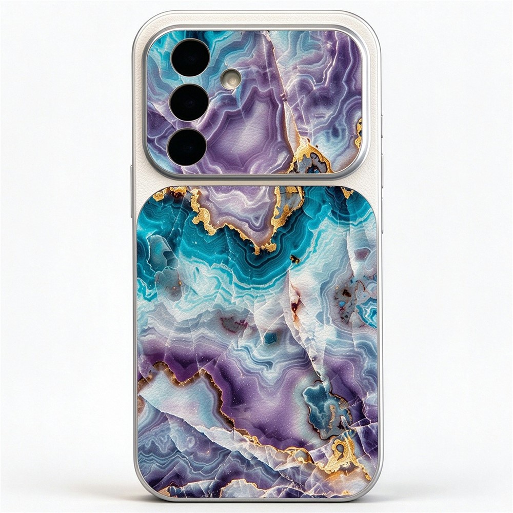 For Samsung Galaxy A26 5G Case Marble Pattern Litchi Texture PU+TPU+PC Back Cover - B264